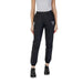 Black athletic jogger pants with elastic cuffed ankle and logo detail from Guess Active
