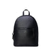 Black backpack featuring a front zipper pocket for convenient storage and organization