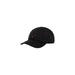 Black baseball cap with logo and striped lining, stylish headwear accessory