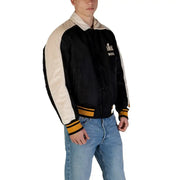 Black and beige bomber jacket from the Black and Cream Super Bowl Jacket collection