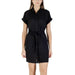 Black belted shirt dress from Women’s Leaf Patterned Romper and Shirt Dress collection
