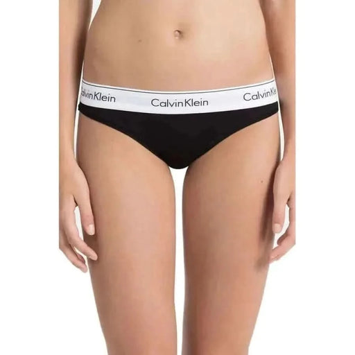 Noir Calvin Klein Sous-vêtements pour femmes avec ceinture élastique blanche