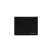 Black Calvin Klein leather wallet displayed in a product image