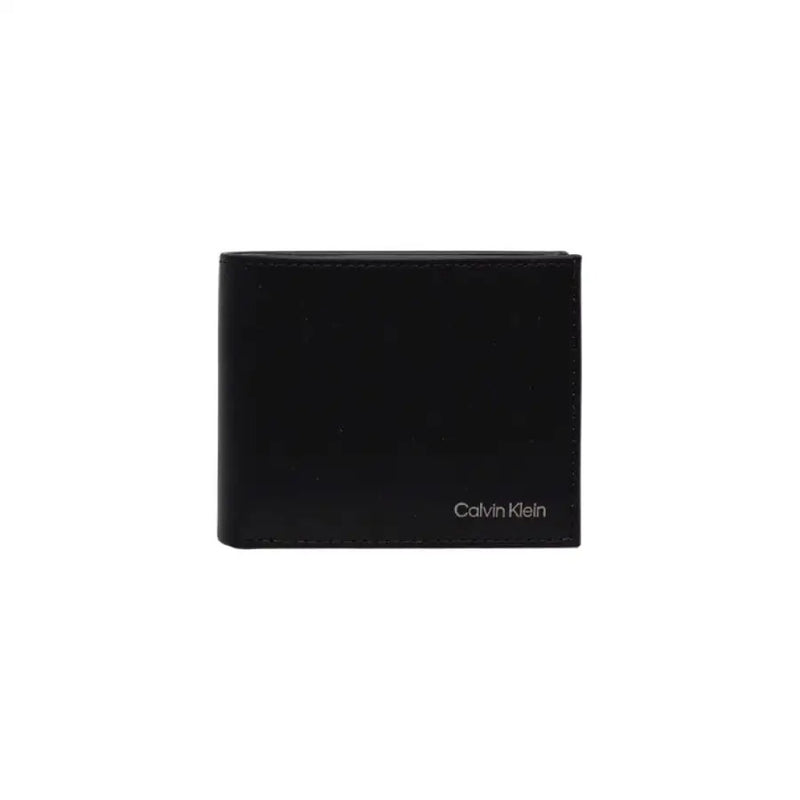 Black Calvin Klein leather wallet displayed in the Calvin Klein Black Leather Wallet product image
