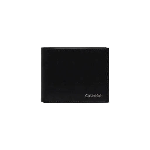 Black Calvin Klein leather wallet displayed in the Calvin Klein Black Leather Wallet product image