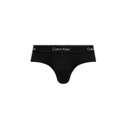 Black Calvin Klein briefs with white logo elastic band from the thong and brief collection in soft fabric