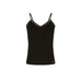 Black camisole top with lace trim displayed in a product named White Camisole Top