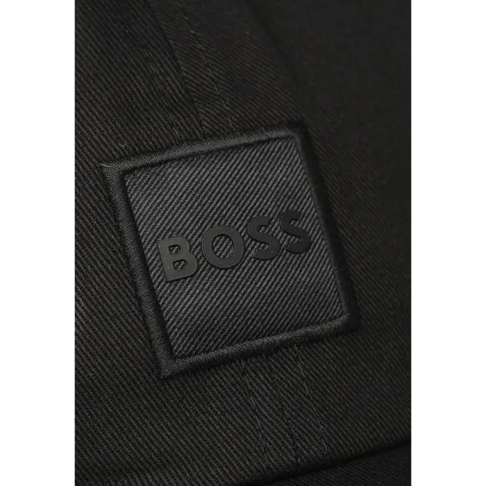 Black cap featuring the BOSS logo from the Black Boss Logo Baseball Cap product line