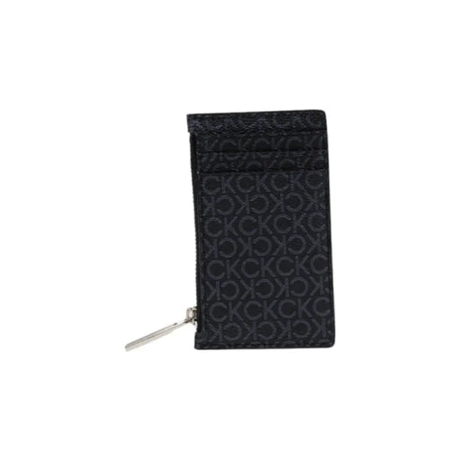 Black patterned cardholder with zipper for secure storage and stylish design