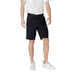 Black casual shorts by Napapijri featuring cotton fabric and zip-button closure