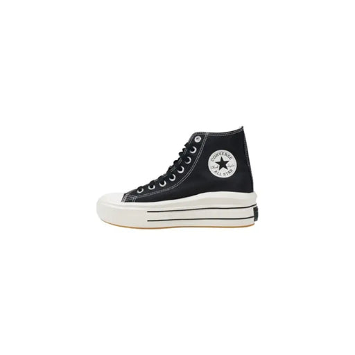 Black high top platform sneaker displayed for the Black High Top Platform Sneaker product