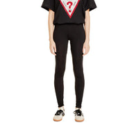 Black cotton leggings for women by jacqueline de yong featuring smooth stretchy material and subtle seam detailing