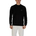 Black long-sleeved crew neck sweater displayed on a mannequin for a stylish casual look