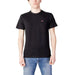 Black crew neck cotton t-shirt from Napapijri for men, showcasing a plain design