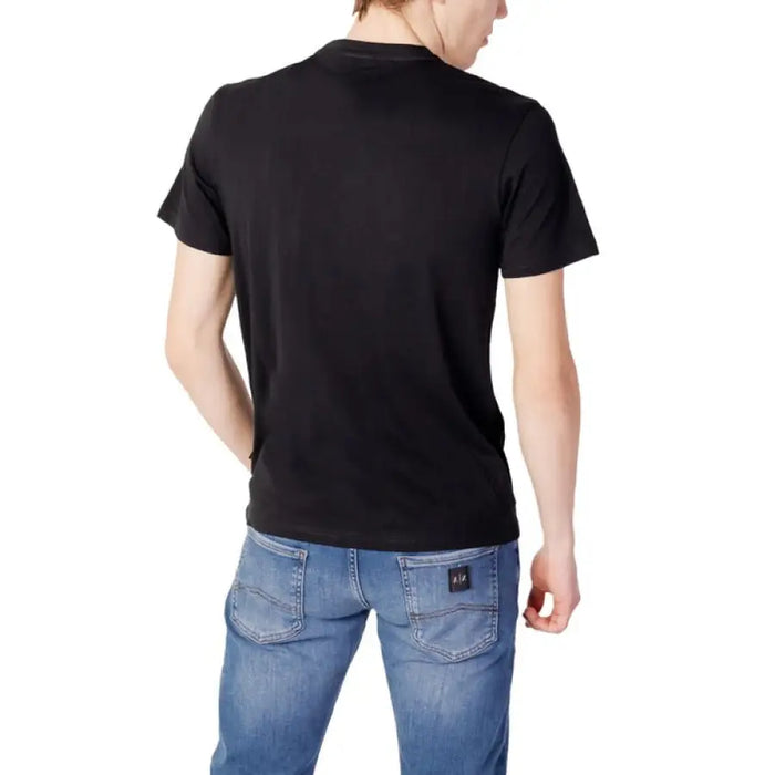 Black crew neck t-shirt from Napapijri in plain cotton for men