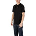 Black crew-neck cotton t-shirt from Armani Exchange for men, versatile and stylish