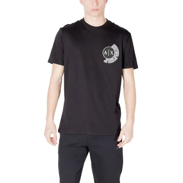 Black crew-neck T-shirt displayed in Mens White T Shirt with Logo product image