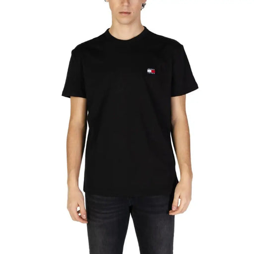 Black crew neck T-shirt from Tommy Hilfiger Men’s White Organic Cotton collection