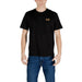 Black crewneck Ea7 Men Round Neck Cotton T Shirt for versatile casual wear