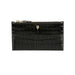 Black crocodile-patterned wallet featuring a distinctive skull detail for stylish accessories