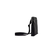 Black leather crossbody bag with multiple zippers for a stylish and practical accessory
