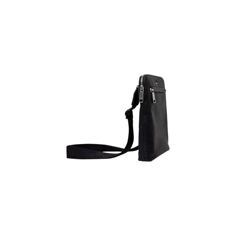 Black leather crossbody bag with multiple zippers for a stylish and practical accessory