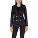 Rinascimento Women’s Black Double-Breasted Blazer with Lapel Collar and Front Pockets