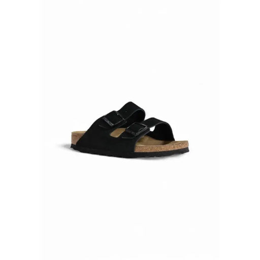 Black double-strap sandal displayed in the Black Two Strap Sandal product image
