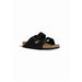 Black double-strap sandal displayed in the Black Two Strap Sandal product image