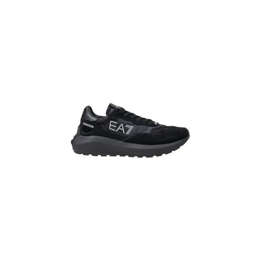 Black EA7 Running Sneaker showcasing sleek design and comfortable athletic footwear