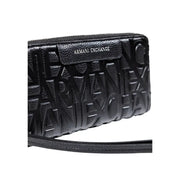 Black embossed Armani Exchange wallet showcasing luxury leather craftsmanship