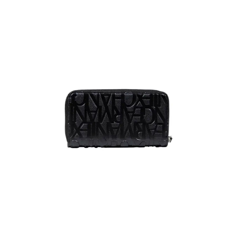 Black embossed Armani Exchange wallet showing textured leather design