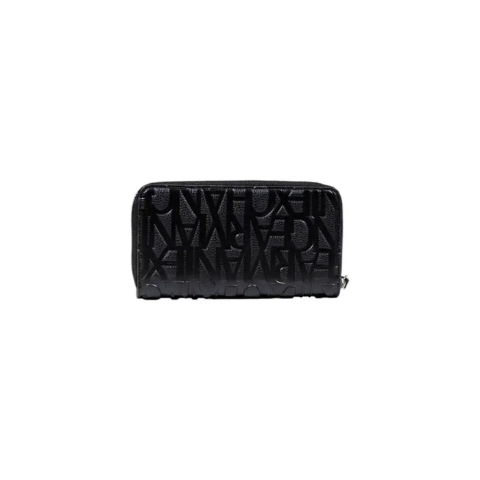 Black embossed Armani Exchange wallet showing textured leather design