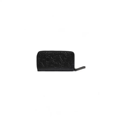 Black embossed zip-around wallet showcasing luxury leather craftsmanship and secure design