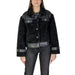 Black faux fur jacket with leather accents showcasing a stylish and luxurious outerwear piece