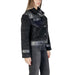 Black faux fur jacket with leather accents showcasing luxurious winter fashion