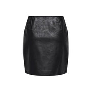 Women’s Black Zip Skirt in Black Faux Leather for Fall and Winter Fashion