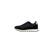 Black and Gold AX Logo Running Shoe showcasing sleek design and premium craftsmanship
