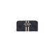 Black Guess wallet with white stripes and wrist strap, stylish and secure accessory