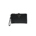 Black Guess Wristlet Wallet featuring a sleek design and ideal for stylish organization