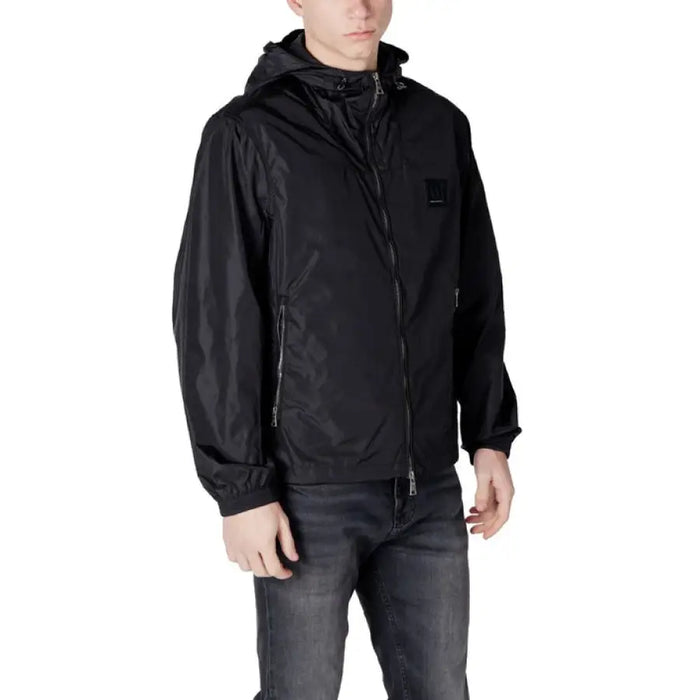 Black Hooded Jacket displayed on a neutral background for fashion retail