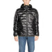 Black Hooded Puffer Jacket featuring a stylish design and warm insulation