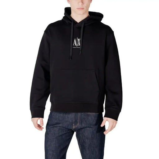 Sweat-shirt à capuche noir de Armani Exchange Collection homme pour un style décontracté