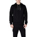 Black hooded sweatshirt and cargo pants from Ea7 Men Blue Printed Hood Sweatshirt collection