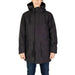 Black hooded winter parka with front pockets from Replay Men Jacket collection