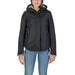 Black hooded winter jacket with gray fleece lining from Suns Women Jacket collection