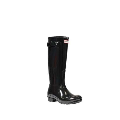 Black Hunter rain boot in Hunter Women Black Ankle Boots product display