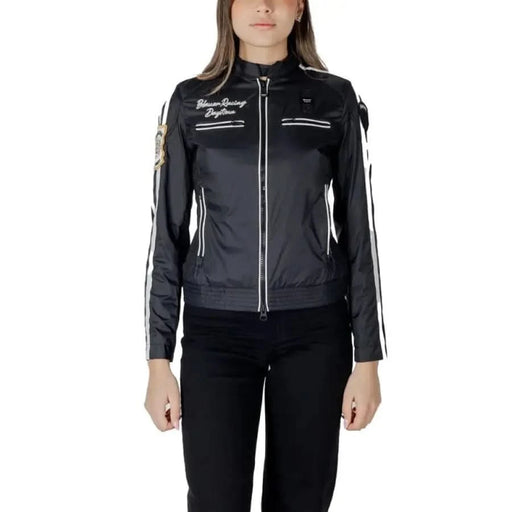 Blauer Women’s Black Zip Jacket for Spring/Summer displayed on a model