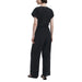 Black V neck embellished wrap jumpsuit with detailed embellishments and elegant design