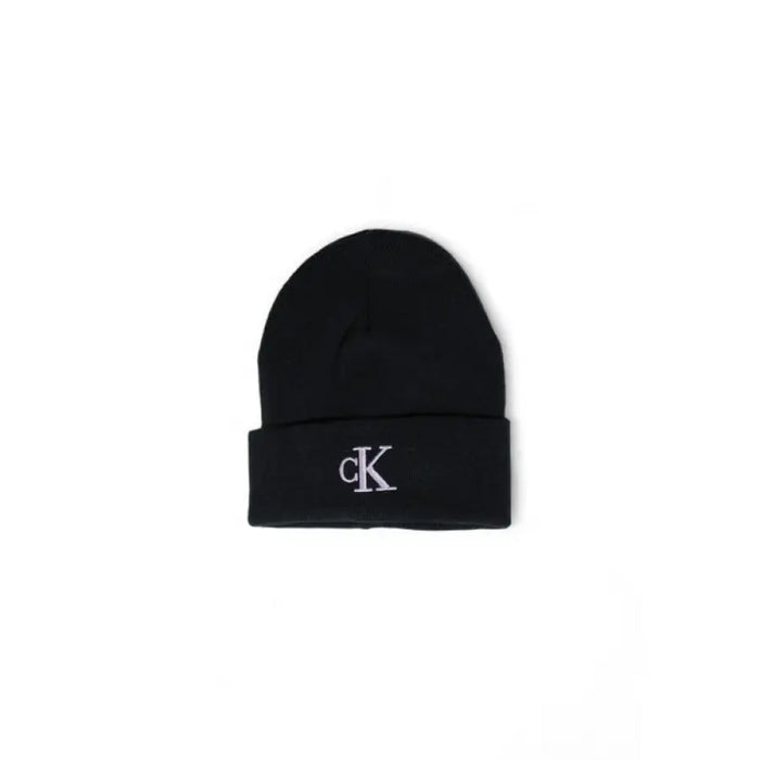 Black knit beanie from Calvin Klein Women’s Lilac Cap with Print product line